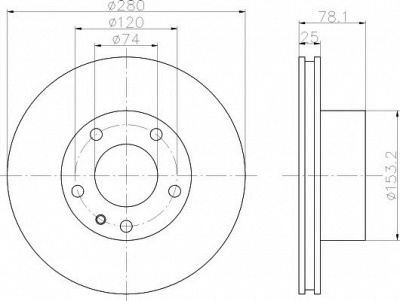 HELLA PAGID 8dd355100551 -  Тормозной диск